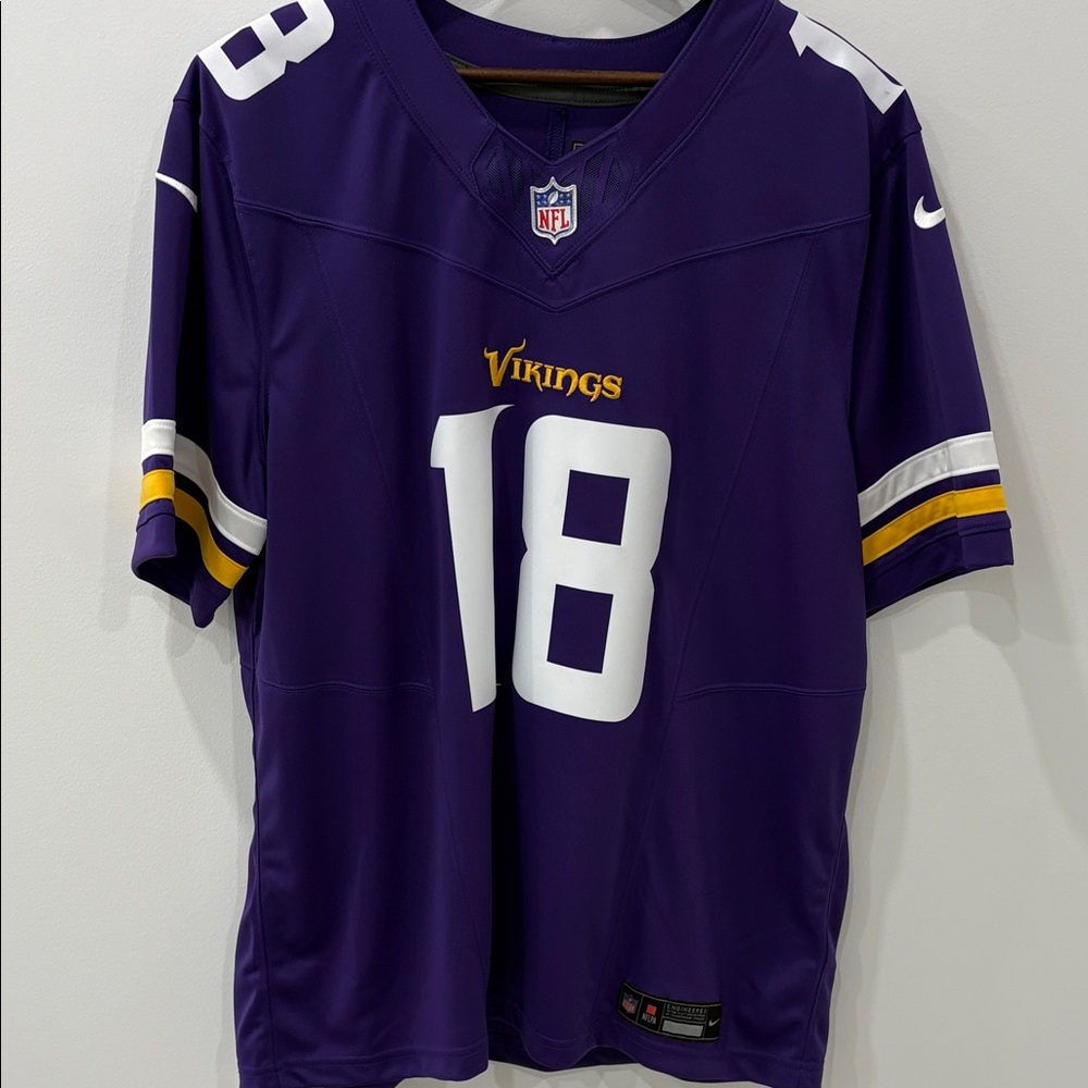 Jefferson NFL Purple and White Vikings Jersey
